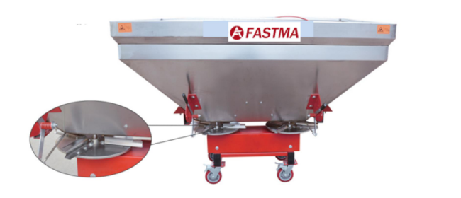 Dwutarczowy rozsiewacz nawozów ze stali nierdzewnej